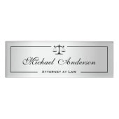 Silberne metallische namenschild (Vorderseite)