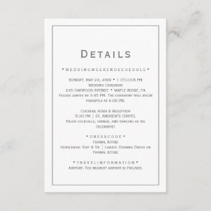 Silberne Minimalistische Hochzeitskarte Begleitkarte