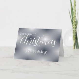 Silberne minimalistische Weihnachts-Personalisieru Karte