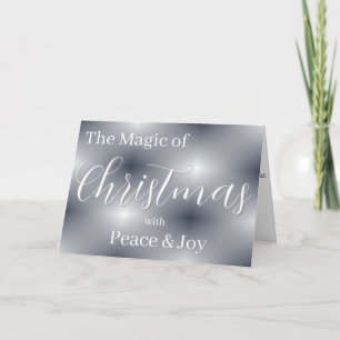 Silberne minimalistische Weihnachts-Personalized-K Karte