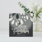 Silberne Mistletschenkrade Flat Holiday Card Feiertagskarte (Stehend Vorderseite)
