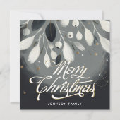 Silberne Mistletschenkrade Flat Holiday Card Feiertagskarte (Vorderseite)