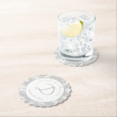 Silberne Mit Monogramm Imitate-Satin-Papierplatte Untersetzer (Vor Ort)