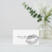 Silberne moderne Maskenbildner-Visitenkarten Visitenkarte (Stehend Vorderseite)