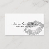 Silberne moderne Maskenbildner-Visitenkarten Visitenkarte (Vorderseite)