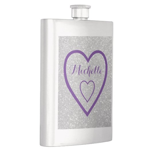 Silberne Monogramm-Glitzer-angesagte Flasche für F Flachmann (Rechts)