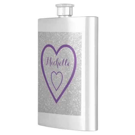 Silberne Monogramm-Glitzer-angesagte Flasche für F Flachmann (Links)