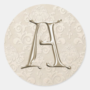 Silberne Monogramm-Hochzeitskleber - Buchstabe A Runder Aufkleber