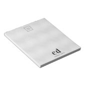 Silberne Monogramm-Initialen Geschäft-Logo Notizblock (angewinkelt)