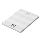 Silberne Monogramm-Initialen Geschäft-Logo Notizblock (Rotiert)