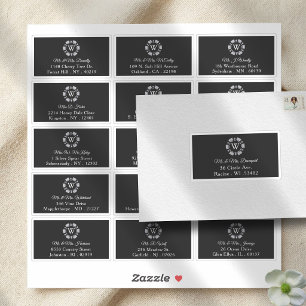 Silberne Monogramm-Pokerchip-Casino-Hochzeitsadres Aufkleber