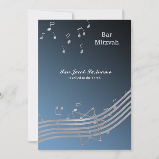 Silberne Musik in der Luft Einladung (Vorderseite)