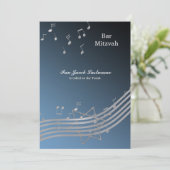 Silberne Musik in der Luft Einladung (Stehend Vorderseite)