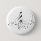 Silberne Musiknoten Button (Vorderseite)