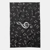 silberne Musiknoten Handtuch (Vertikal)