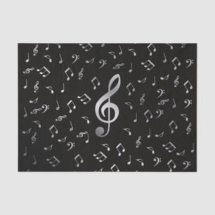 silberne Musiknoten Seidenpapier