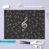 silberne Musiknoten Seidenpapier (Handwerk)
