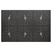 silberne Musiknoten Stoff (Yard (91,4 cm))