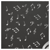 silberne Musiknoten Stoff (Muster)