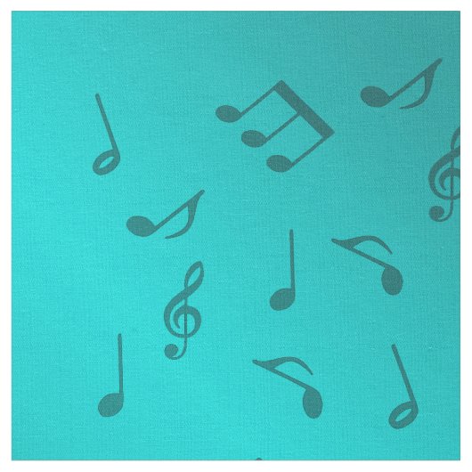silberne Musiknoten Stoff (Nahaufnahme)