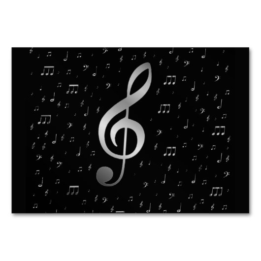 silberne Musiknoten Tischnummer (Vorderseite)