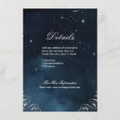 Silberne Navy blühe Einzelheiten zur Hochzeit Begleitkarte (Vorderseite)