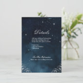 Silberne Navy blühe Einzelheiten zur Hochzeit Begleitkarte (Stehend Vorderseite)