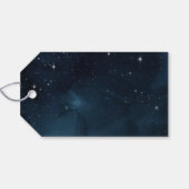 Silberne Navy Kalligraphie Glam Hochzeit danke Geschenkanhänger (Rückseite Horizontal)