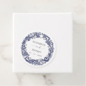 Silberne Navy-Schneeflocken Winterhochzeit Geschenkanhänger (Beispiel)