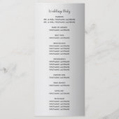 Silberne Ombre-Schneeflocken-Winterhochzeit Programm (Rückseite)