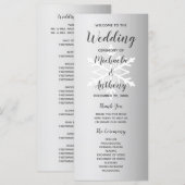 Silberne Ombre-Schneeflocken-Winterhochzeit Programm (Vorne/Hinten)