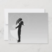 Silberne Ombre Silhouette-formale Einladung (Rückseite)