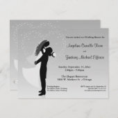 Silberne Ombre Silhouette-formale Einladung (Vorne/Hinten)