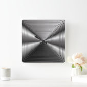 Silberne optische Täuschung Quadratische Wanduhr (Zuhause)