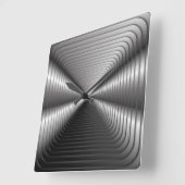 Silberne optische Täuschung Quadratische Wanduhr (Winkel)