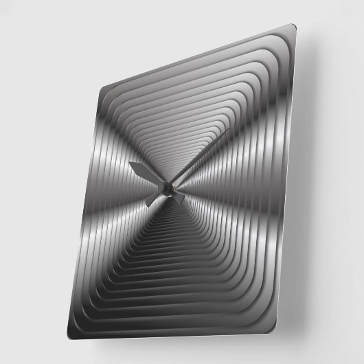Silberne optische Täuschung Quadratische Wanduhr (Winkel)