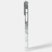 Silberne Pailletten-Diamanten-Marmor-Ombre-Monogra Case-Mate iPhone Hülle (Rückseite / Links)