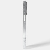 Silberne Pailletten-Diamanten-Marmor-Ombre-Monogra Case-Mate iPhone Hülle (Rückseite / Rechts)