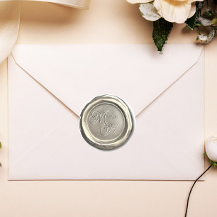 Silberne Perle Vintage-Initialen - individuelle Ho Runder Aufkleber