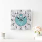 Silberne Personalisierte Wanduhren für Hochzeiten (Zuhause)