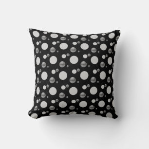 Silberne Polka-Punkte Kissen