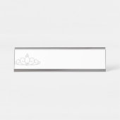Silberne Prinzessin Crown Schreibtischnamensplakette (Vorderseite )