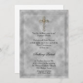 Silberne Querkommunion Einladung (Vorne/Hinten)