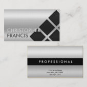 Silberne reflektierende Steigungskarte mit Visitenkarte (Vorne/Hinten)