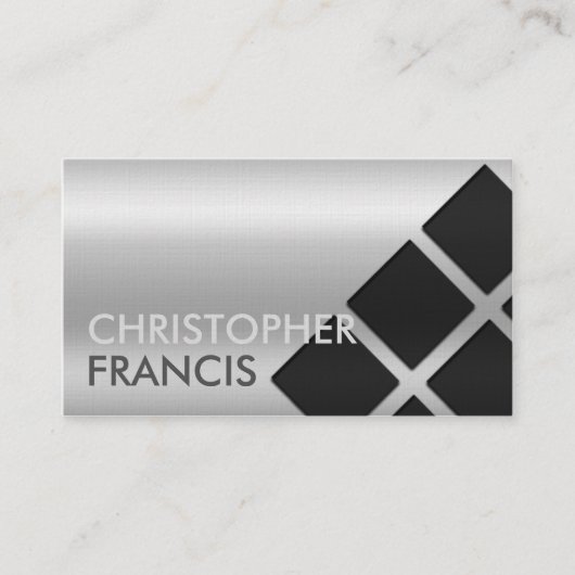 Silberne reflektierende Steigungskarte mit Visitenkarte (Vorderseite)