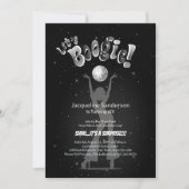 Silberne Retro-Boogie-60.-Geburtstagsfeier Einladung (Vorderseite)