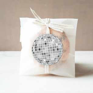 Silberne Retro-Disco-Groovy-Brautparty  Runder Aufkleber