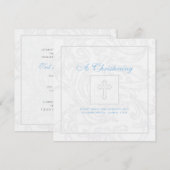 Silberne Rolle-Jungen-Taufeinladung Einladung (Vorne/Hinten)