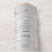 Silberne Rose All In One Einladung (Innen Boden)