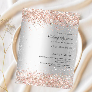 Silberne Rose Budget-Hochzeitsempfangseinladung